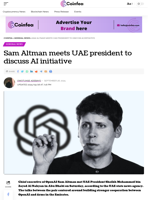 Sam Altman meets UAE president to discuss AI initiative - Coinfea