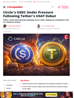 Circle’s USDC Under Pressure Following Tether’s USAT Debut - Coinspeaker