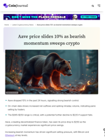 Aave price slides 10% as bearish momentum sweeps crypto - CoinJournal