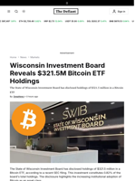Wisconsin Investment Board Reveals $321.5M Bitcoin ETF Holdings - 