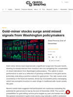 Gold-miner stocks surge amid mixed signals from Washington policymakers