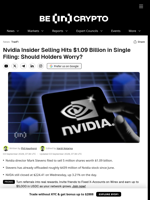 Nvidia Insider Selling Hits $1.09 Billion in Single Filing: Should Holders Worry?