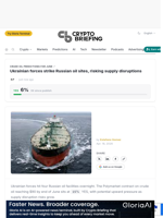 Ukrainian forces strike Russian oil sites, risking supply disruptions