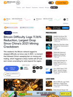 Bitcoin Difficulty Logs 11.16% Reduction, Largest Drop Since China’s 2021 Mining Crackdown – Mining Bitcoin News