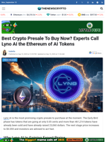 Best Crypto Presale To Buy Now? Experts Call Lyno AI the Ethereum of AI Tokens