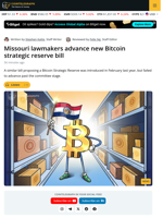 Missouri Lawmakers Advance Bitcoin Reserve Bill