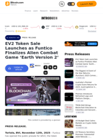 EV2 Token Sale Launches as Funtico Finalizes Alien Combat Game ‘Earth Version 2’ – Press release Bitcoin News
