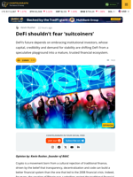 DeFi Shouldn’t Fear ‘Suitcoiners’
