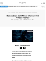 Hackers Drain $120M From Ethereum DeFi Protocol Balancer