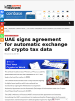 UAE signs agreement for automatic exchange of crypto tax data - The Crypto News Wire