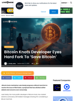 Bitcoin Knots Developer Eyes Hard Fork To 'Save Bitcoin' | Live Bitcoin News