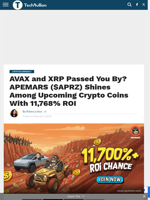 AVAX and XRP Passed You By? APEMARS ($APRZ) Shines Among Upcoming Crypto Coins With 11,768% ROI - TechBullion