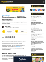 Binance Announces $400 Million Recovery Plan