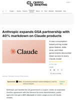 Anthropic expands GSA partnership with 40% markdown on Claude products