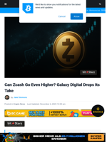 Can Zcash Go Even Higher? Galaxy Digital Drops Its Take