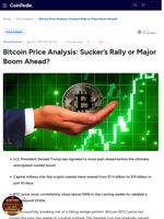 Bitcoin Price Analysis: Sucker’s Rally or Major Boom Ahead?
