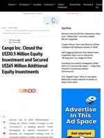 Cango Inc. Closed the US$10.5 Million Equity Investment and Secured US$65 Million Additional Equity Investments