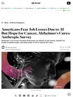 Americans Fear Job Losses Due to AI But Hope for Cancer, Alzheimer’s Cures: Anthropic Survey - Decrypt