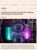 Can Solana 2X From Here? $1,000 Bet on Digitap ($TAP) Could Turn into $20,000 - AMBCrypto