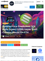 Solana Price Prediction: SOL Bulls Expect $300; Layer Brett Causes Havoc On ETH | Live Bitcoin News