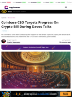 Coinbase CEO Targets Progress On Crypto Bill During Davos Talks
