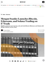 Morgan Stanley Launches Bitcoin, Ethereum, and Solana Trading on E*Trade - Decrypt
