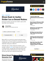 Bitcoin Heads for Another October Loss as Demand Weakens