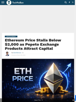Ethereum Price Stalls Below $2,000 as Pepeto Exchange Products Attract Capital - TechBullion