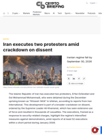 Iran executes two protesters amid crackdown on dissent