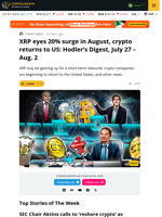 Hodler's Digest: XRP Set For Rebound, Crypto Returns To US
