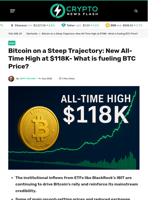 Bitcoin on a Steep Trajectory: New All-Time High at $116.9K- What is fueling BTC Price?