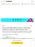 Riot's bitcoin loan has a catch: More BTC sales if prices keep falling