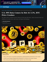 U.S. PPI Data Comes In Hot At 3.3%, BTC Price Crashes