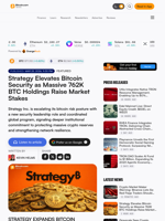 Strategy Elevates Bitcoin Security as Massive 762K BTC Holdings Raise Market Stakes – Featured Bitcoin News