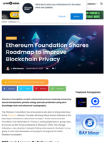 Ethereum Foundation Shares Roadmap to Improve Blockchain Privacy | Live Bitcoin News