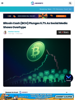 Bitcoin Cash (BCH) Plunges 6.7% As Social Media Shows Overhype