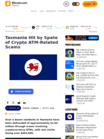 Tasmania Hit by Spate of Crypto ATM-Related Scams – Crypto News Bitcoin News