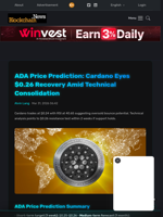 ADA Price Prediction: Cardano Eyes $0.26 Recovery Amid Technical Consolidation - Blockchain.News