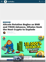 Altcoin Rotation Begins as BNB and TRON Advance, Whales Seek the Next Crypto to Explode - TechBullion