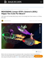 MOODENG Jumps 473%: Solana’s (SOL) Hippo Too Cute For Bears? - DailyCoin