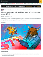 Bitcoin Derivatives Show Bulls Making Moves Despite $70K Sell-off