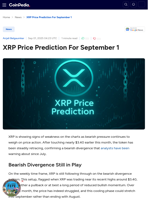XRP Price Prediction For September 1
