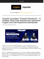TransFi Launches “TransFi Checkout” - A Unified, One-Click Solution for Seamless Crypto and Fiat Payments Worldwide