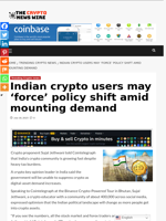 Indian crypto users may ‘force’ policy shift amid mounting demand - The Crypto News Wire