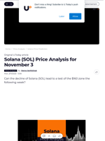 Solana (SOL) Price Analysis for November 3 - U.Today