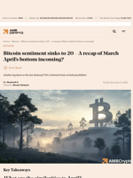 Bitcoin sentiment sinks to 20 - A recap of March-April's bottom incoming? - AMBCrypto