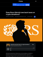 Does Ross Ulbricht owe back taxes on crypto donations?