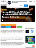 Bitcoin Whales Move $680M in 24 Hours - Retail Investors Shift Toward IPO Genie | Live Bitcoin News