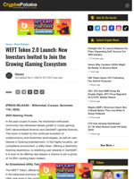 WEFT Token 2.0 Launch: New Investors Invited to Join the Growing iGaming Ecosystem