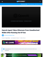 OpenAI Agent Takes Ethereum From Unauthorized Wallet After Running Out Of Gas | Bitcoinist.com